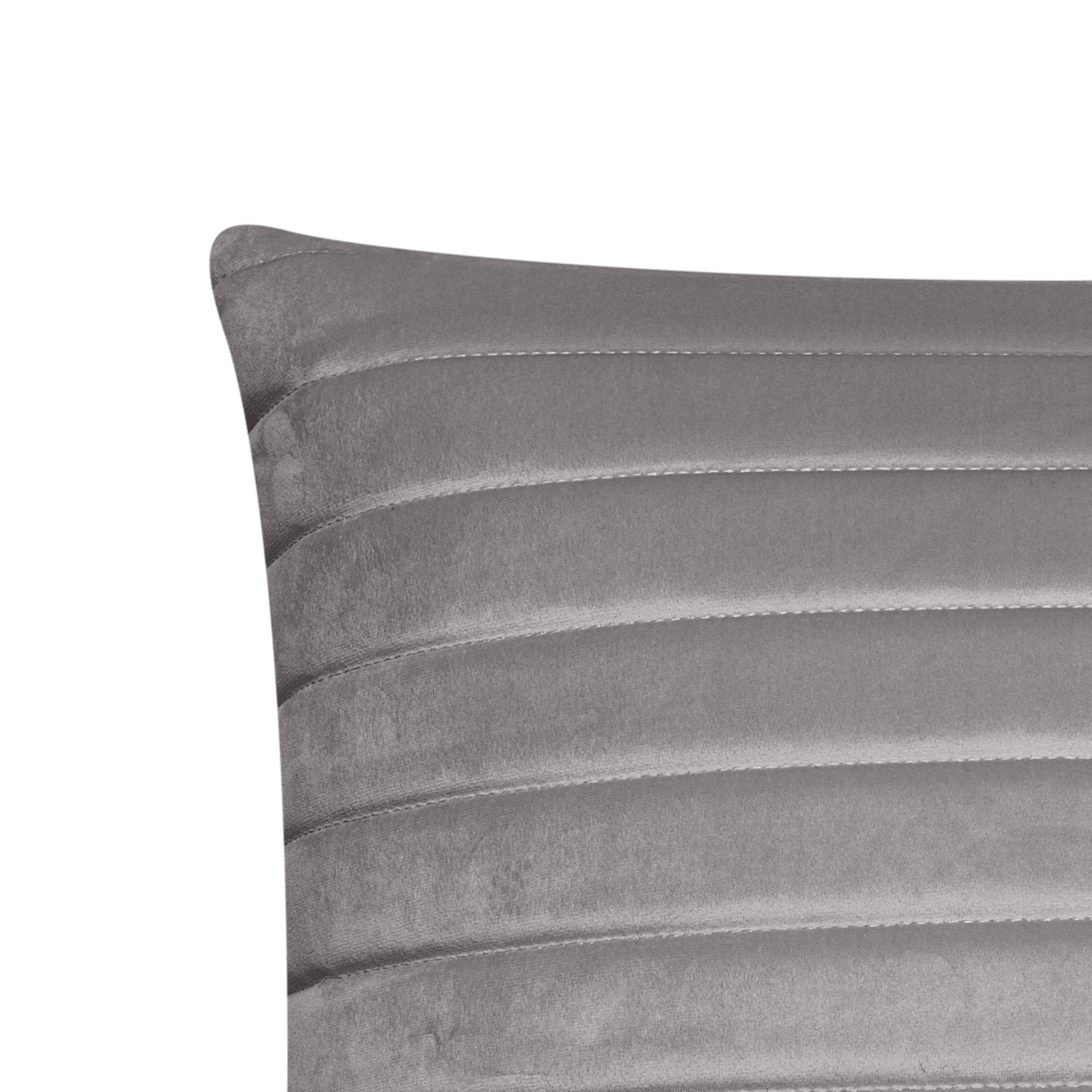 Better Homes & Gardens Feather Filled Puffy Velvet Channel Stitching Decorative Throw Pillow, 20"x20", Grey Pumice