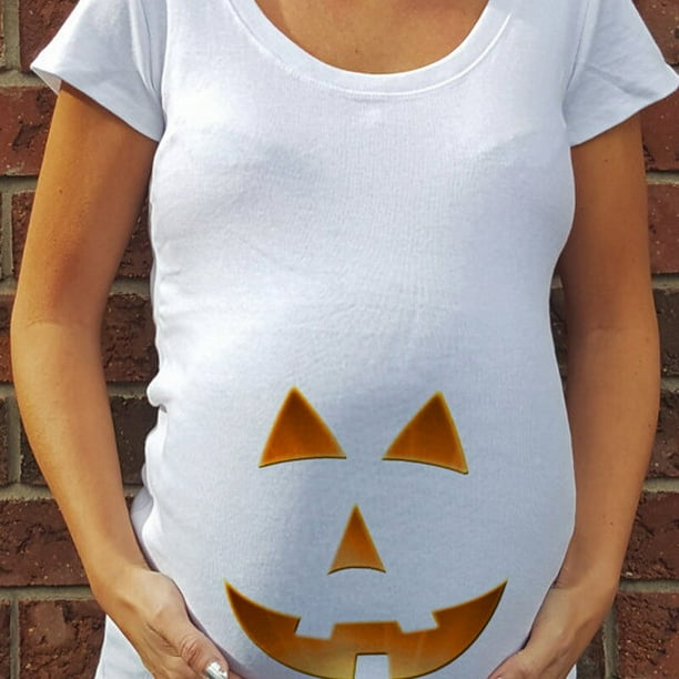 Enceinte maternit v tements Halloween citrouille visage motif