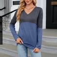 thumbnail image 4 of Edvintorg Patchwork Blouse Women Long Sleeve Fall 2025 Women's V Neck Sexy Casual Loose Fit Basic Blouse Tops Tunic Blouse, 4 of 6