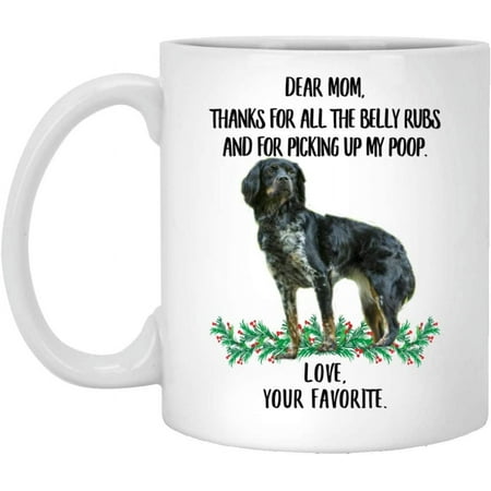 

Funny Saying French Brittany Merle Gifts For Mom Thanks For The Belly Rubs Christmas 2022 Gifts White Mug 11oz