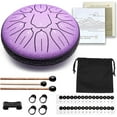 thumbnail image 5 of Steel Tongue Drum 6 Inch 11 Notes Hand Drums with Bag Sticks Music Book, Sound Healing Instruments for Musical Education Entertainment Meditation Yoga Chakra (Lavender), 5 of 13
