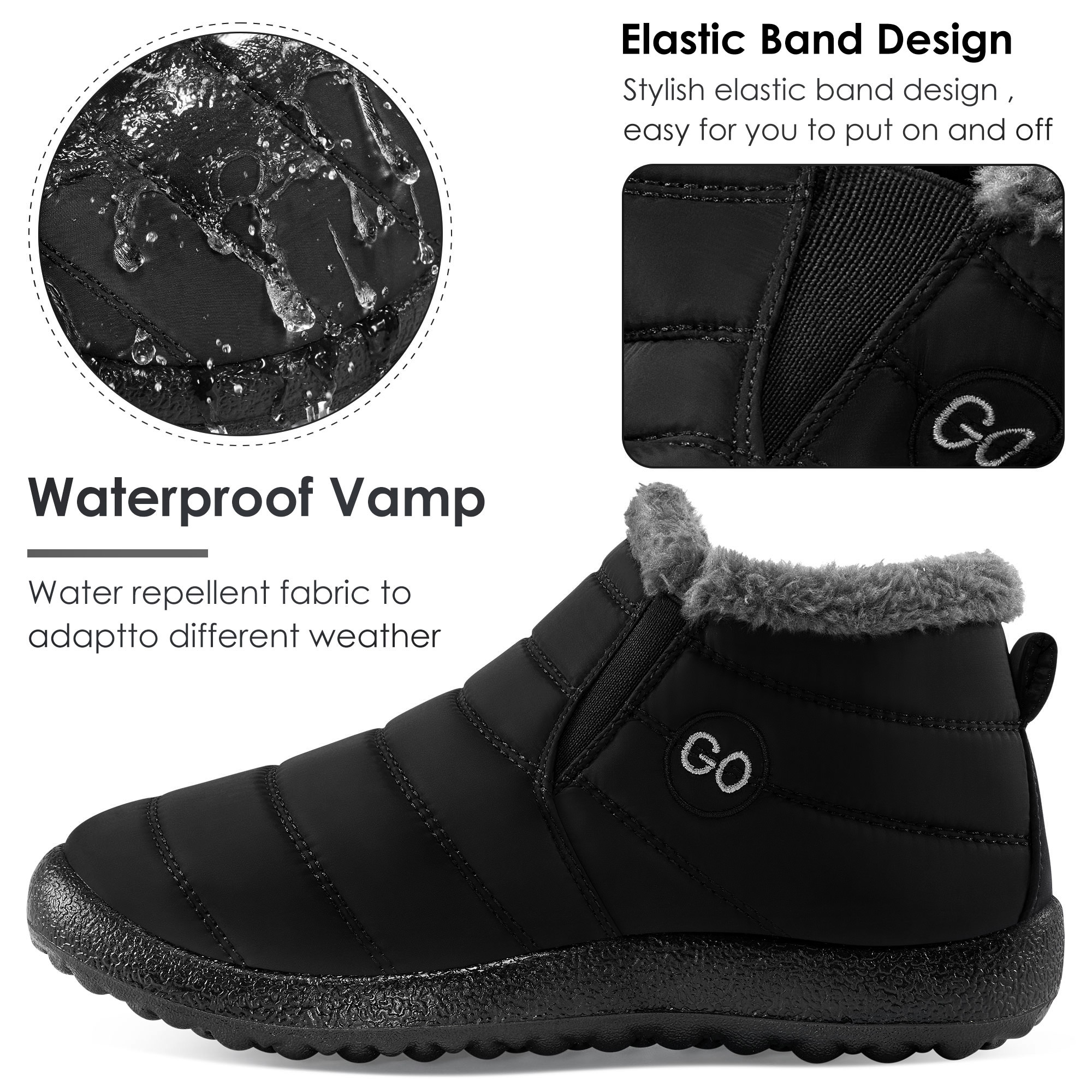 Ecetana Women's Winter Snow Boots Waterproof Ankle Booties photo 5