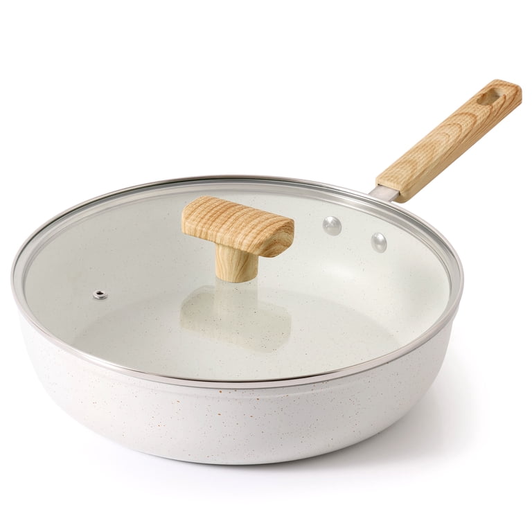 Sensarte 5-Quart Saute Pan 12-Inch with Lid, White photo 1