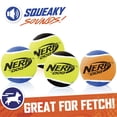 thumbnail image 3 of Pelota de tenis para perros Nerf Dog con chirriador interactivo, 4 unidades, 3 of 5