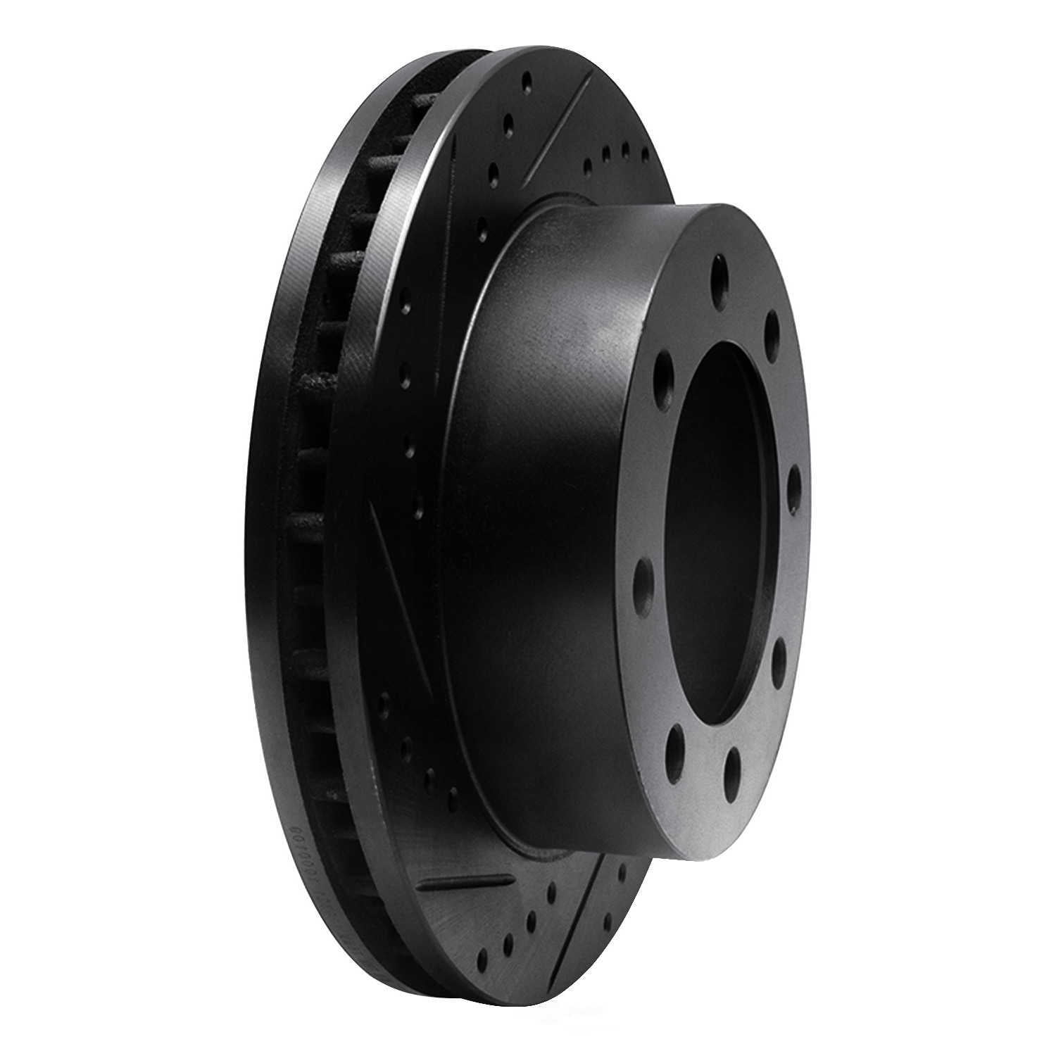 Dynamic Friction Company 633-54157L DFC Brake Rotor - Drilled And Slotted - Black