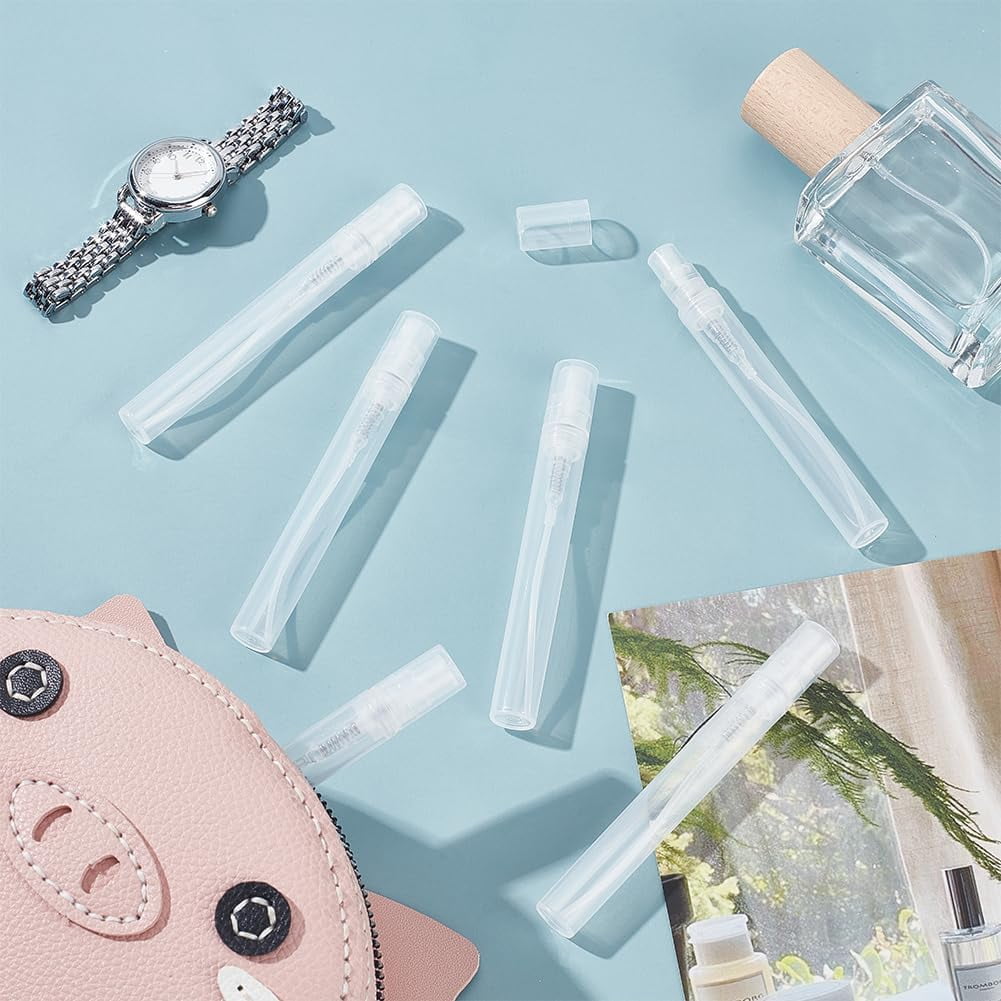 80pcs 5ml/0.17 oz Mini Plastic Clear Spray Bottles Portable Frosted Perfume Bottles with 6pcs 2ml Pipettes 2pcs Funnels and 2pcs Plastic Pump for Travel Perfume and Essential Oil Clear DIY