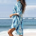 thumbnail image 5 of Ruimatai Beach Cover Ups for Women Bathing Suit Cover Up for Women Summer Casual Turn-down Collar Long Sleeve Printed Smock Buttons With Pocket Shirt Dresses, 5 of 7