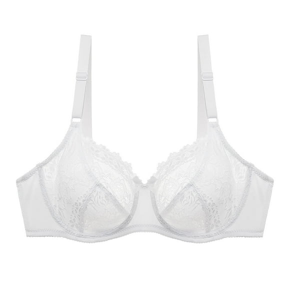 ZyeKqe Full Coverage Lace Bras for Women Underwire High Support Cute Underwear Everyday Brassiere