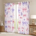 thumbnail image 2 of Homewish Cute Bow Ribbon Black Out Curtains,Cartoon Bowtie Floral Curtains Pack of 2 (42x63 Each),Pink Purple Bowknot Bedroom Curtains For Girls Kids,Ultra Soft Home Decor, 2 of 6