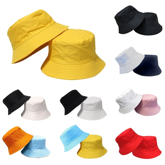 Unisex Solid Color Cotton Bucket Hat, Lightweight Foldable Plain Fisherman Cap, Casual Wide Brim Sun Hat for Beach Travel Gardening Daily Outdoor Sports for Men Women Teens