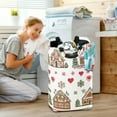 thumbnail image 5 of Yayeee Freestanding Laundry Hamper with Handle Collapsible Large Storage Basket for Clothes, Brown Nordic Christmas, 5 of 7