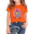 thumbnail image 2 of Afuyipoi Girls School Graphic Tees（For 2-14）, Short Sleeve Slim Breathable Kid Tough Casual Tops For School or Party Orange 13-14 Years, 2 of 5
