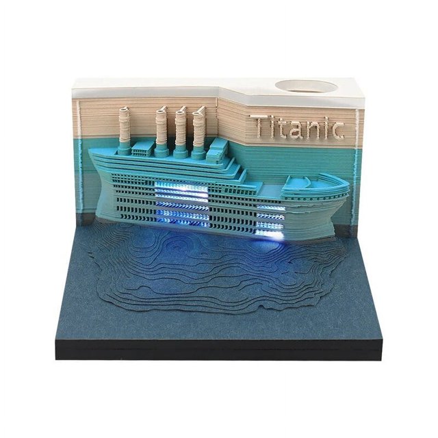 Bloque Omoshiroi Bloc de notas 3D Calendario 2024 Calendario 3D Castillo de Howarts Bloc de notas 3D notas de papel notas adhesivas regalo de Navidad