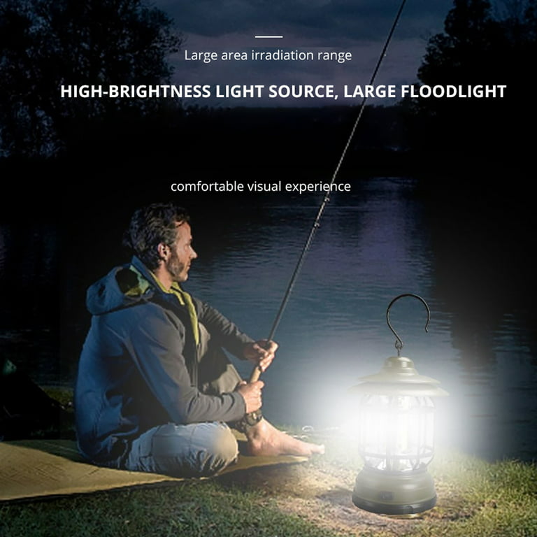1pc Retro Rechargeable Camping Lantern - Portable Tent/Table Lamp with  Hanging Hook - Ideal for Outdoor Adventures, Garden Decor - Battery or USB  Charging