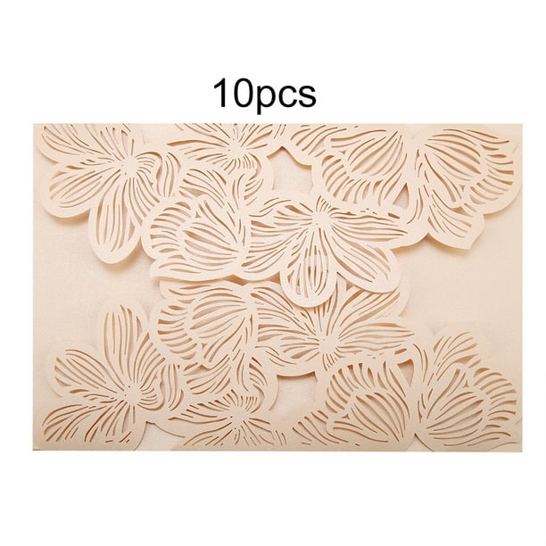10 tarjetas de invitación de boda de estilo europeo, talladas, para fiestas de cumpleaños, sobres n.° 10