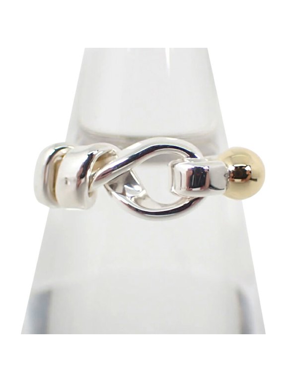 Pre-Owned TIFFANY & Co. 925 750 Hook Eye Ring, Size 7