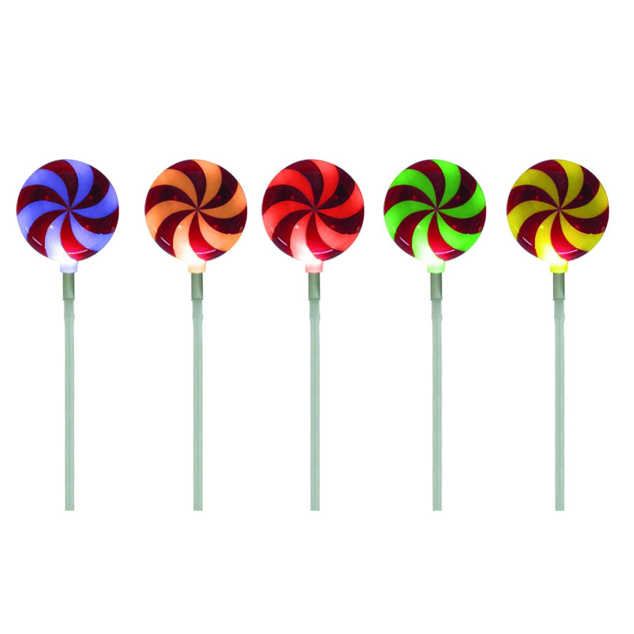 Brite Star Candy Lollipop Pathway Christmas Lights - Color Changing 7.25-inch Pathmarker Ideal for Outdoor Lighting