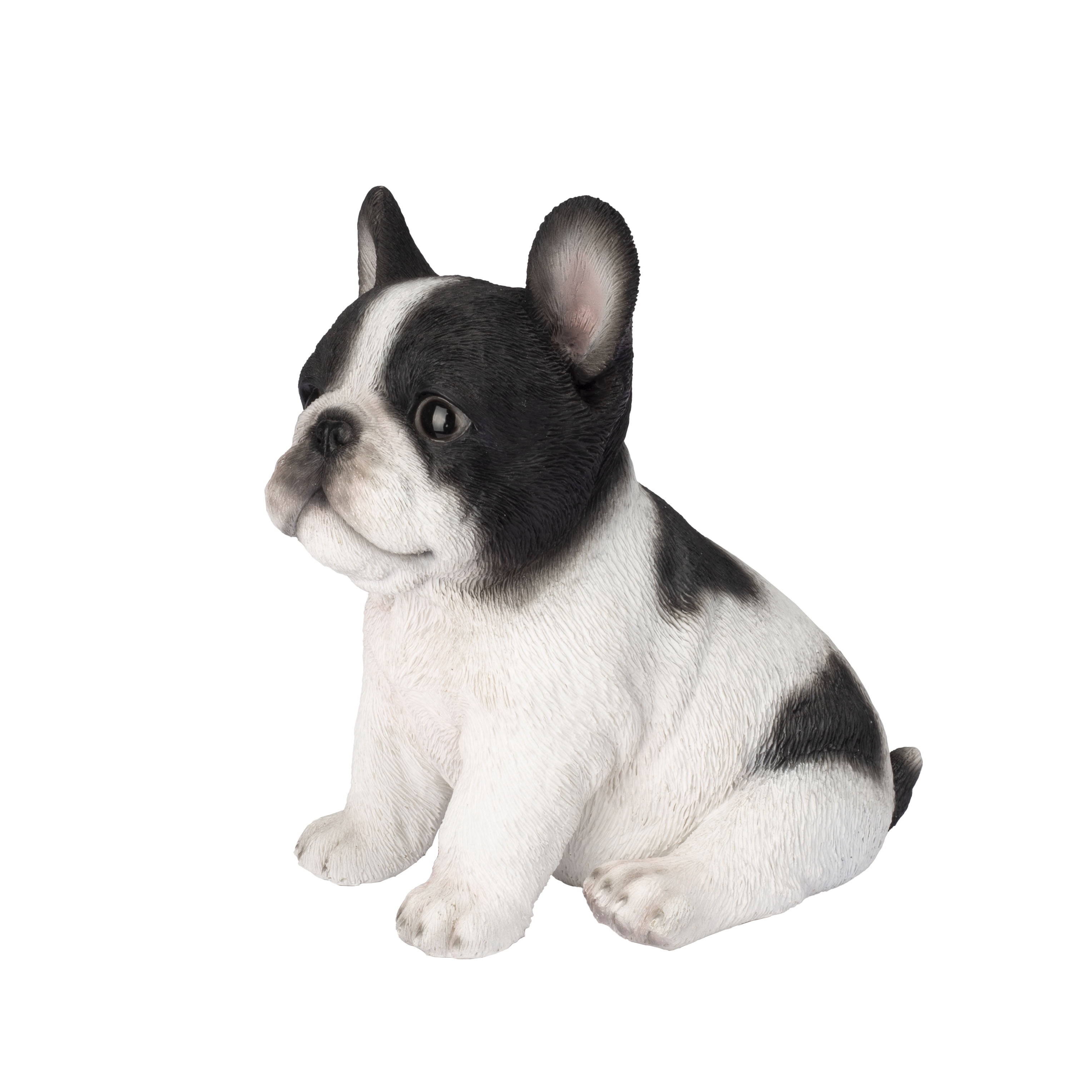 SOREAL White & Black French Bulldog Decorative Puppy Figurine for Home & Garden Décor, Polyresin Dog Statue, Realistic Design Weather-Resistant Indoor/Outdoor Decor