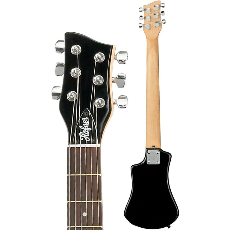 Hofner Shorty Travel Guitar - Black Finish - Walmart.com