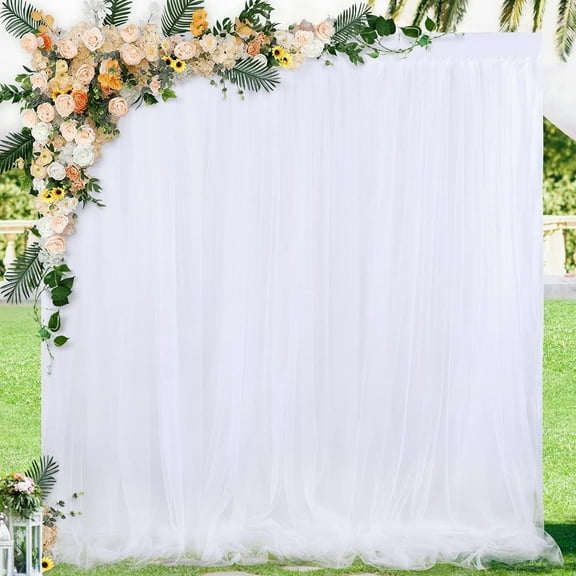 5ft x 7ft White Backdrop Curtains for Wedding Photography Birthday Party Decor