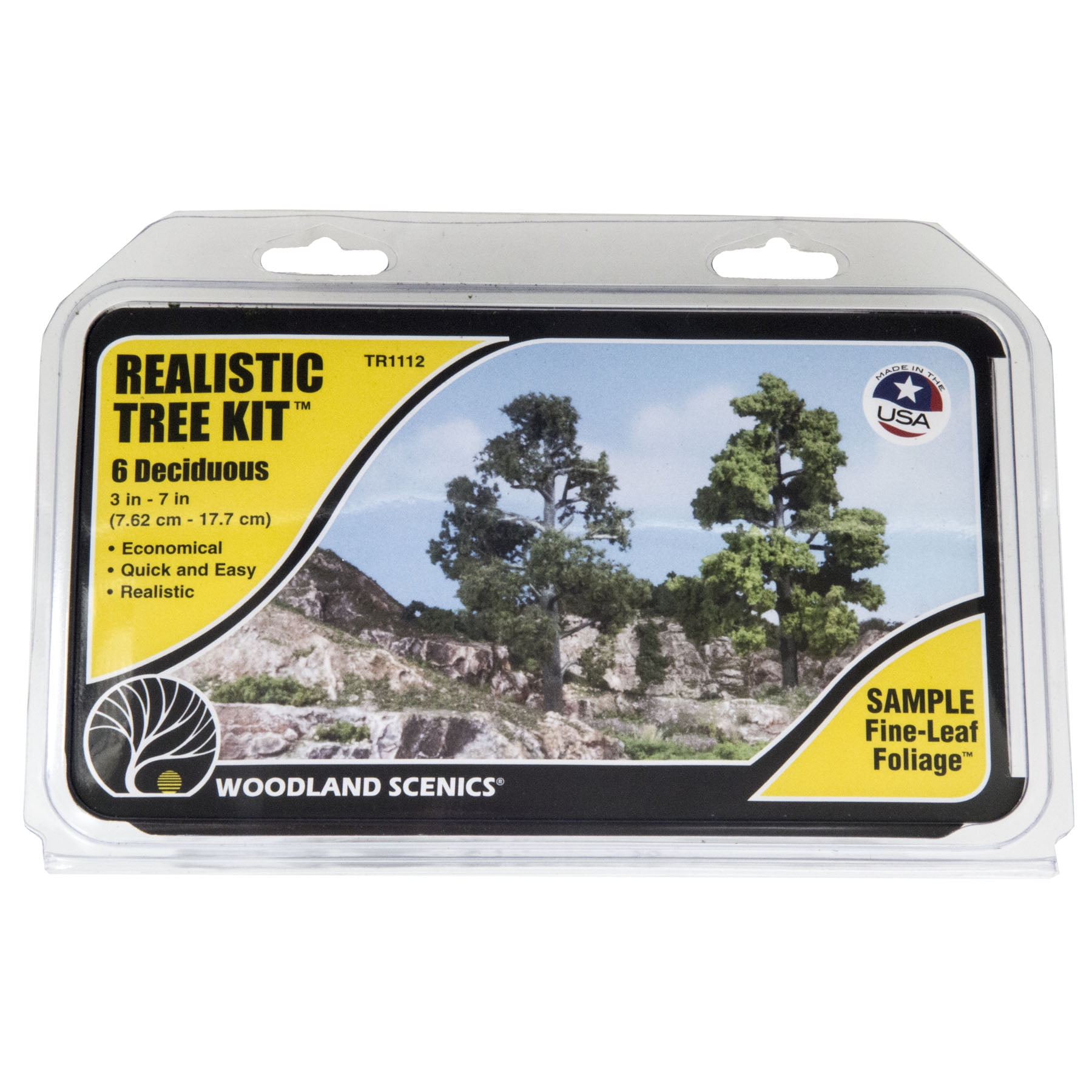 Woodland Scenics Realistic Tree Kit, 3" 7", Green Deciduous Trees