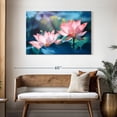 thumbnail image 3 of Elephant Stock Sunlit Lotus Flowers Wall Art - Horizontal Canvas Wall Art - Dining Room Wall Decor - Floral And Botanical Canvas - Teal And Blue Decor - 45" x 30", 3 of 8
