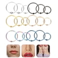thumbnail image 4 of JUNWELL18Pcs Nose Rings Loops Body Piercing Jewelry Stainless Steel Nose Studs for Women Men, 4 of 8