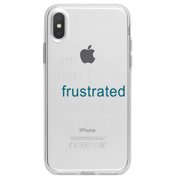 DistinctInk Clear Shockproof Hybrid Case for iPhone XS Max (6.5" Screen) - TPU Bumper Acrylic Back Tempered Glass Screen Protector - I am (just) {a frustrated software engineer;}