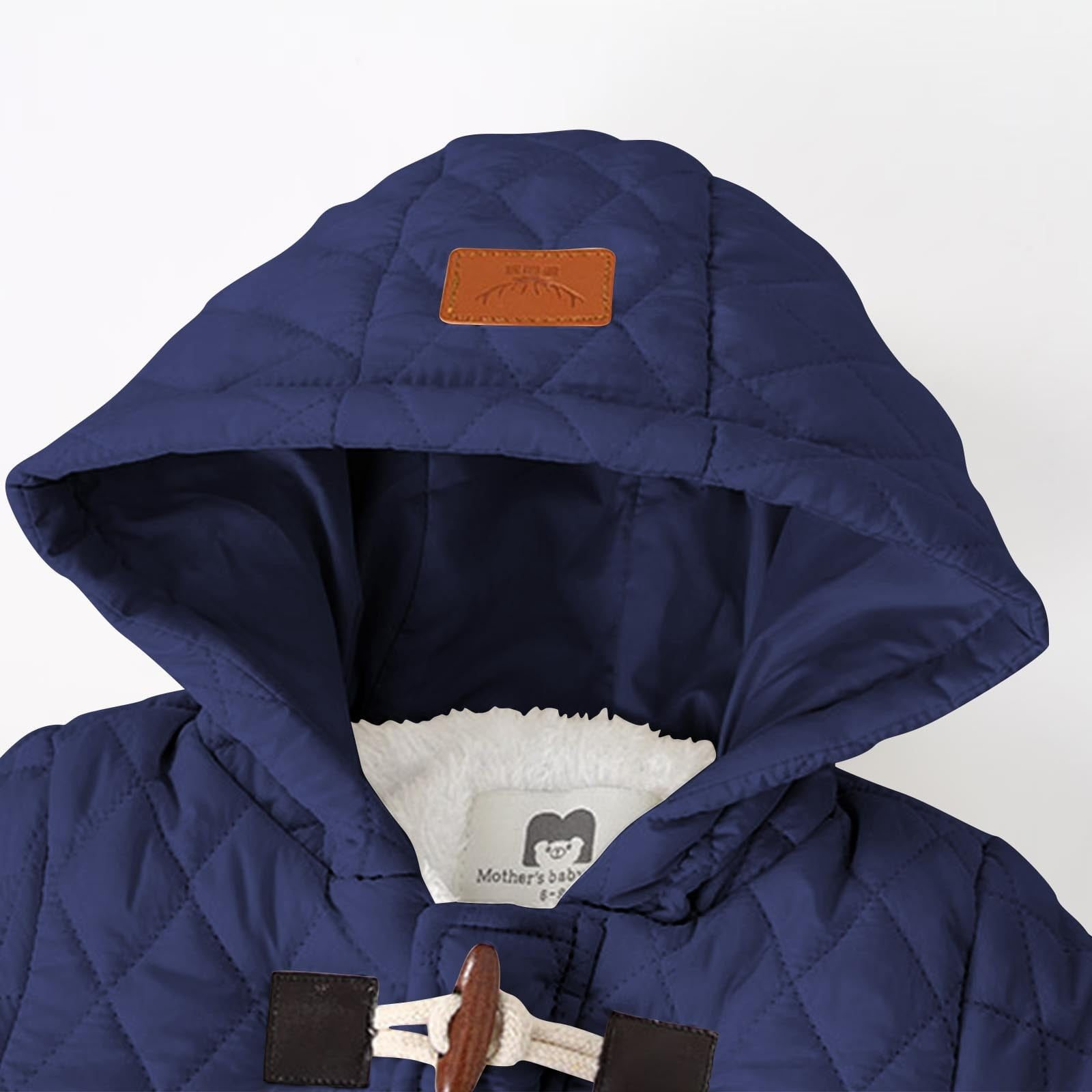 IVEYRTF Kids Plaid Hooded Coverall Winter Warm Padded Footed with Gloves Full Bodywear One-Piece Outfit for Children 6-24 Months(Navy,12 Months)