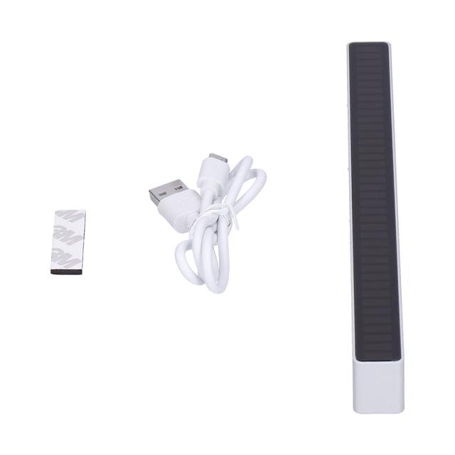 Ficarrico Luz ambiental extendida de 40 LED, lámpara con sensor de captación RGB alimentada por USB para computadora de escritorio, audio para el hogar, color plateado