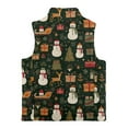 thumbnail image 5 of Xoenoiee Christmas Snowman Reindeer Gift Tree Snowflake Print Toddler Girls Polar Fleece Vest, Xmas Sleeveless Zipper Jacket with Stand Collar and Pockets, Lightweight Warm Winter Coat, 5-6 Years, 5 of 7