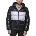 thumbnail image 1 of Chaqueta Tommy Hilfiger con capucha acolchada para hombre, color negro y blanco, talla XL, 1 of 2