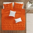thumbnail image 3 of 500-Thread Count Egyptian Cotton 3-PCs Multi Ruffle Duvet Cover, With Zipper Closure & Corner Ties - King Size ( 90" x 104" ) Inches, (Orange), 3 of 5