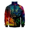 thumbnail image 5 of Chaquetas con estampado de tigre en 3D para hombre, chaqueta informal de manga larga a la moda, ropa de calle transpirable, abrigos holgados y cómodos con cremallera, 5 of 5