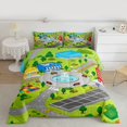 thumbnail image 2 of Homewish Cartoon Cute 2pcs Bedding Comforter Set For Preppy Children Kids,Construction Vehicles Twin Comforter Sets,Car Theme Breathable Bedding Set,Breathable Home Decor,Reversible, 2 of 8