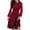 Red, variant on ZQUUVOU Women's Casual Dress Long Sleeves Round Neck Waist Dress Burgundy,S