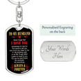 thumbnail image 2 of Never Forget That I Love You Stainless Steel or 18k Gold Premium Swivel Dog Tag Keychain, 2 of 8