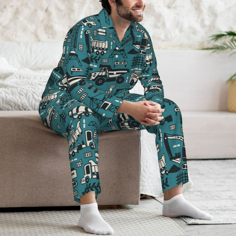 Mens pajamas button up hotsell