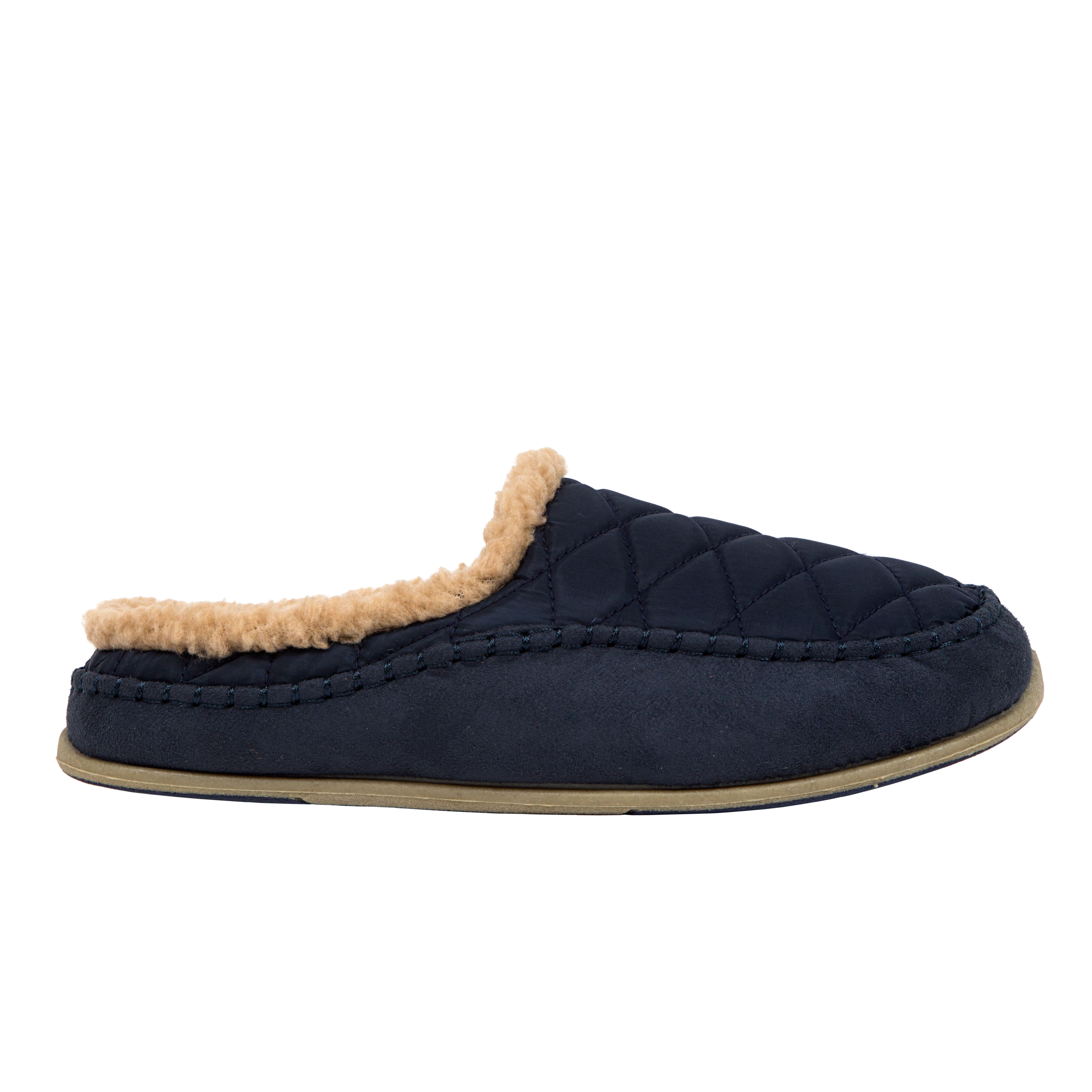DEER STAGS Mens Navy Quilted Comfort Slipperooz Round Toe Slip On Slippers Shoes 10 M