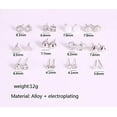 thumbnail image 5 of Magik 6~12 Pairs Fashion Rhinestone Crystal Pearl Earrings Set Women Ear Stud Jewelry (Heart 12 Pairs Silver), 5 of 5