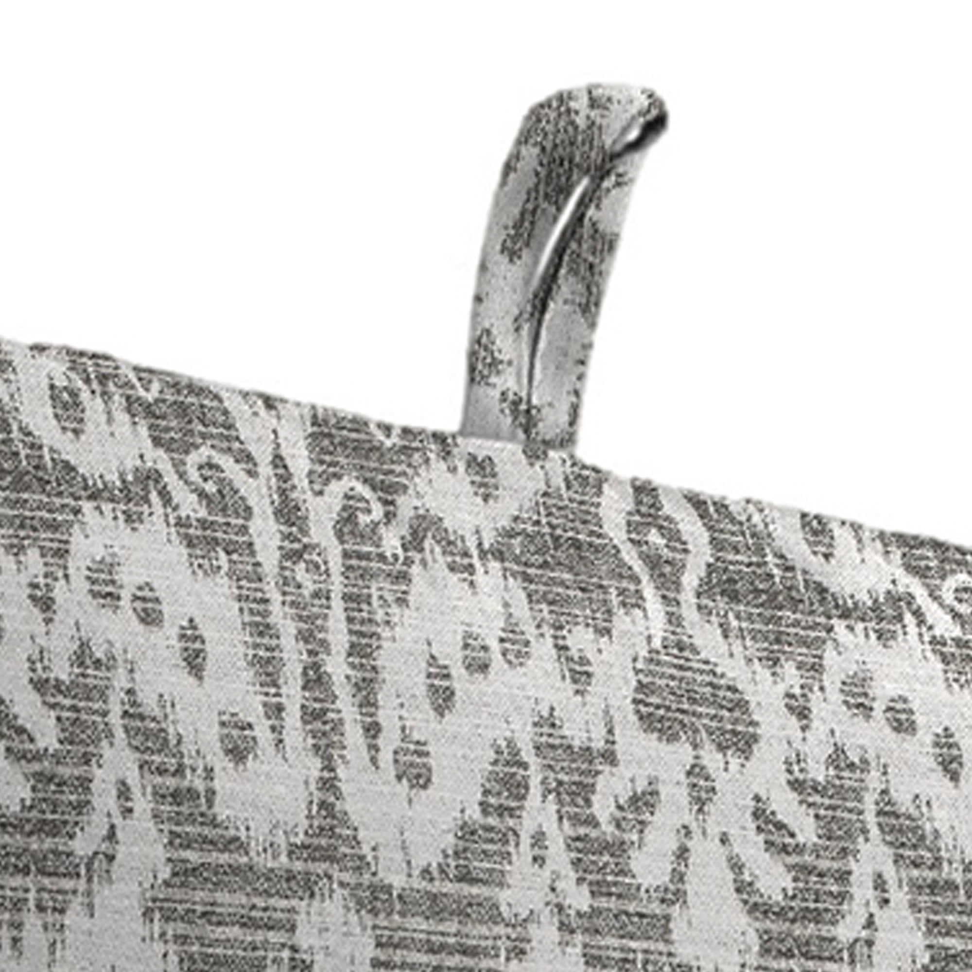 Jordan Manufacturing 45" x 22" Jeness Pewter Gray Damask Rectangular Outdoor Chair Cushion with Ties and Hanger Loop (2 Pack)