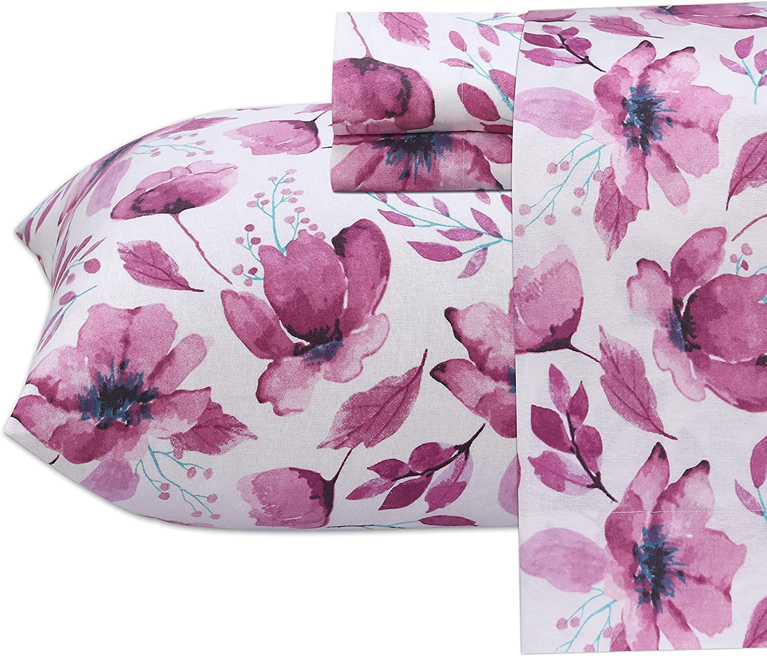 Ruvanti 100 Cotton 4 Pcs Flannel Sheets King, Deep Pocket, Warm, Super