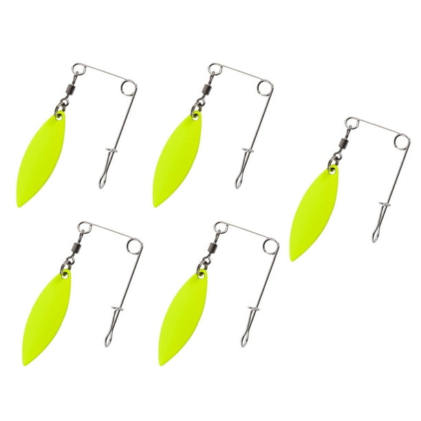 Ximing 5 Pieces Fishing Lures Artificial Baits Lake Fishing Fishing Tackles  with Hook Saltwater Portable 360 Degree Rotating Sequins Leaf S