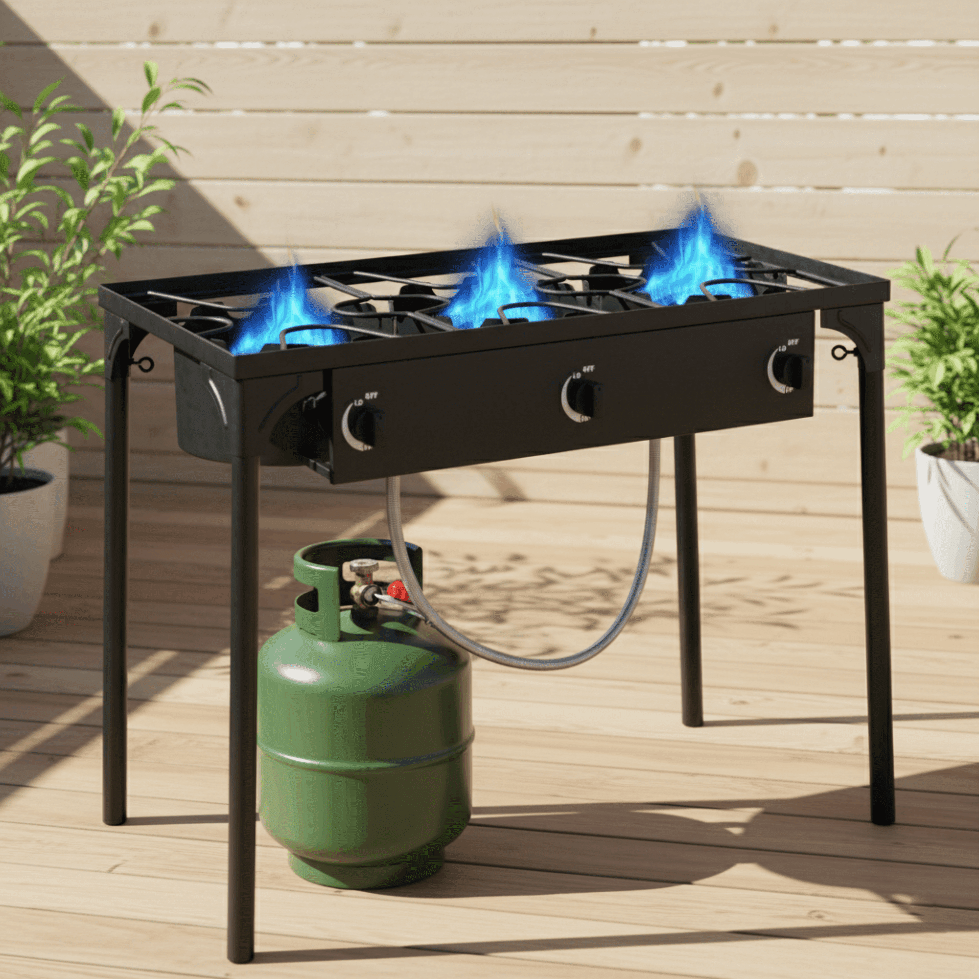 LW 5B Cast Iron Propane Wok Burner – 100K BTU High Output Stove For LP Gas