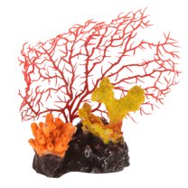 Unique Bargains 1 Pcs Colorful Coral Reef Decor Mini Faux Coral Decor for Aquarium Decorations Red 12.5x13cm