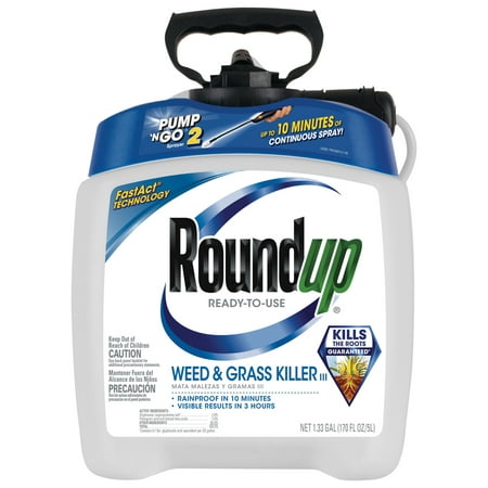Roundup Ready-To-Use Weed & Grass Killer III with Pump 'N Go 2 Sprayer, 1.33