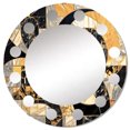 thumbnail image 2 of Designart "In Motion with Gold and Black II" Abstract Shapes Round Wall Mirror - Modern Oval Printed Decorative Oversized Mirror - Multiple Color Options, 2 of 4