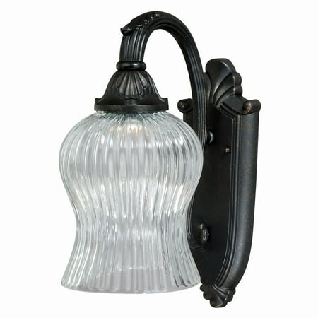 

Vaxcel York 1 Light Black Bell Outdoor Wall Lantern Clear Glass