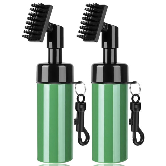 Golf Club Cleaner Brush, Golf Water Brush 2 Pack with Lockable Retractor Clip & Squeeze Bottle for Easy Cleaning, Golf Essentials Accessories for Men Women