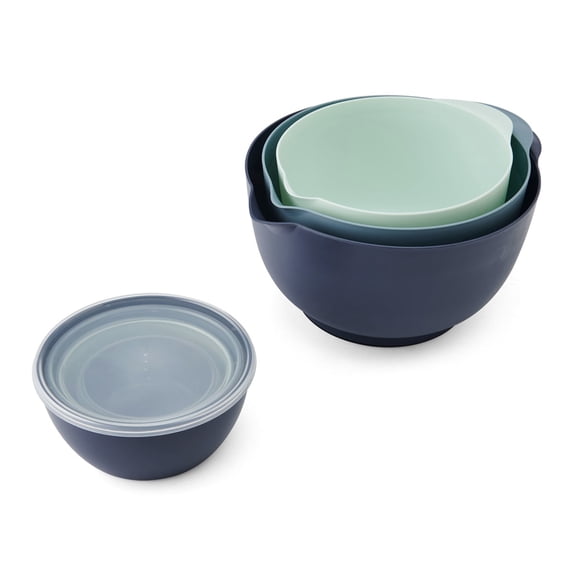 Farberware Professional 11-Piece Prep and Mixing Bowl Set with Lids, Blue